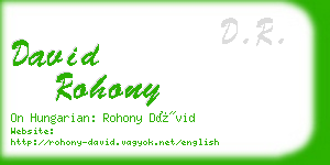 david rohony business card